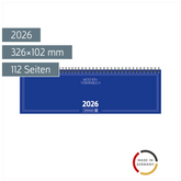 Querterminbuch Mod. 774 2026 | 326×102 mm, Karton, blau